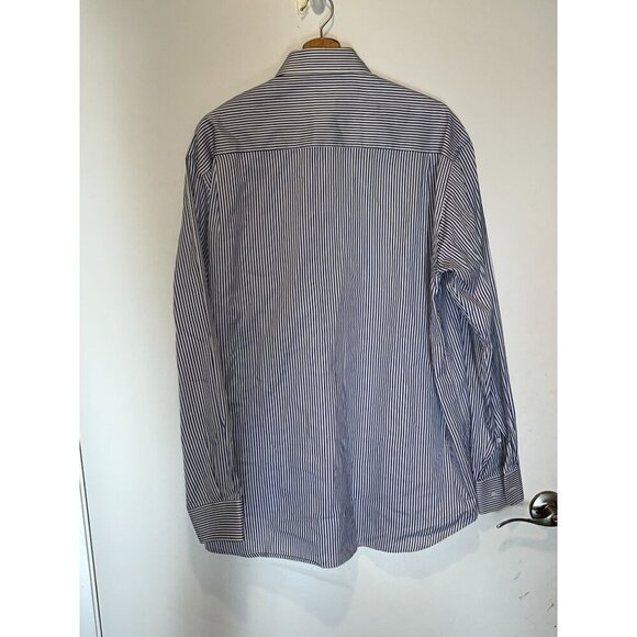 Valentino Vintage Striped Long Sleeve Button-Down Shirt Men's Size 10.5 (34-35) - Picture 4 of 9